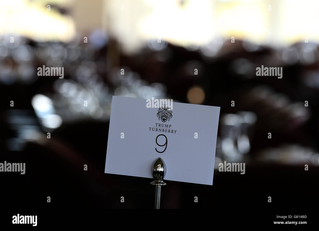 Vue générale du Duel dans le restaurant Sun du parcours de golf de Donald Trump dans le sud du comté d'Ayrshire après que M. Trump ait dévoilé une rénovation de plusieurs millions de livres du pavillon Trump Turnberry. Banque D'Images