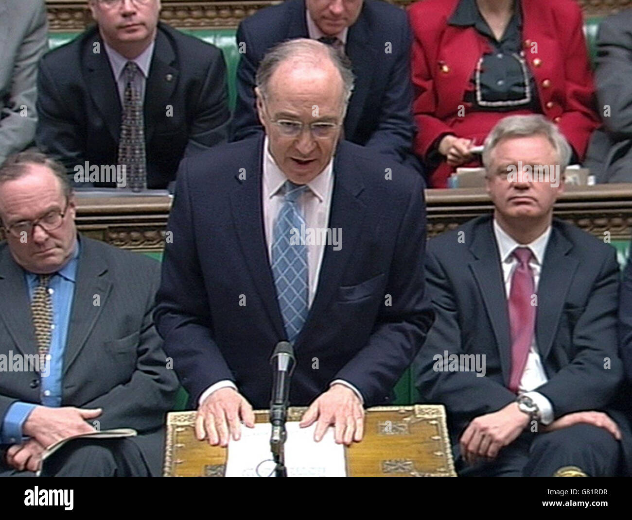 Michael Howard, chef du Parti conservateur pendant la dernière période des questions précédant les élections générales. Banque D'Images