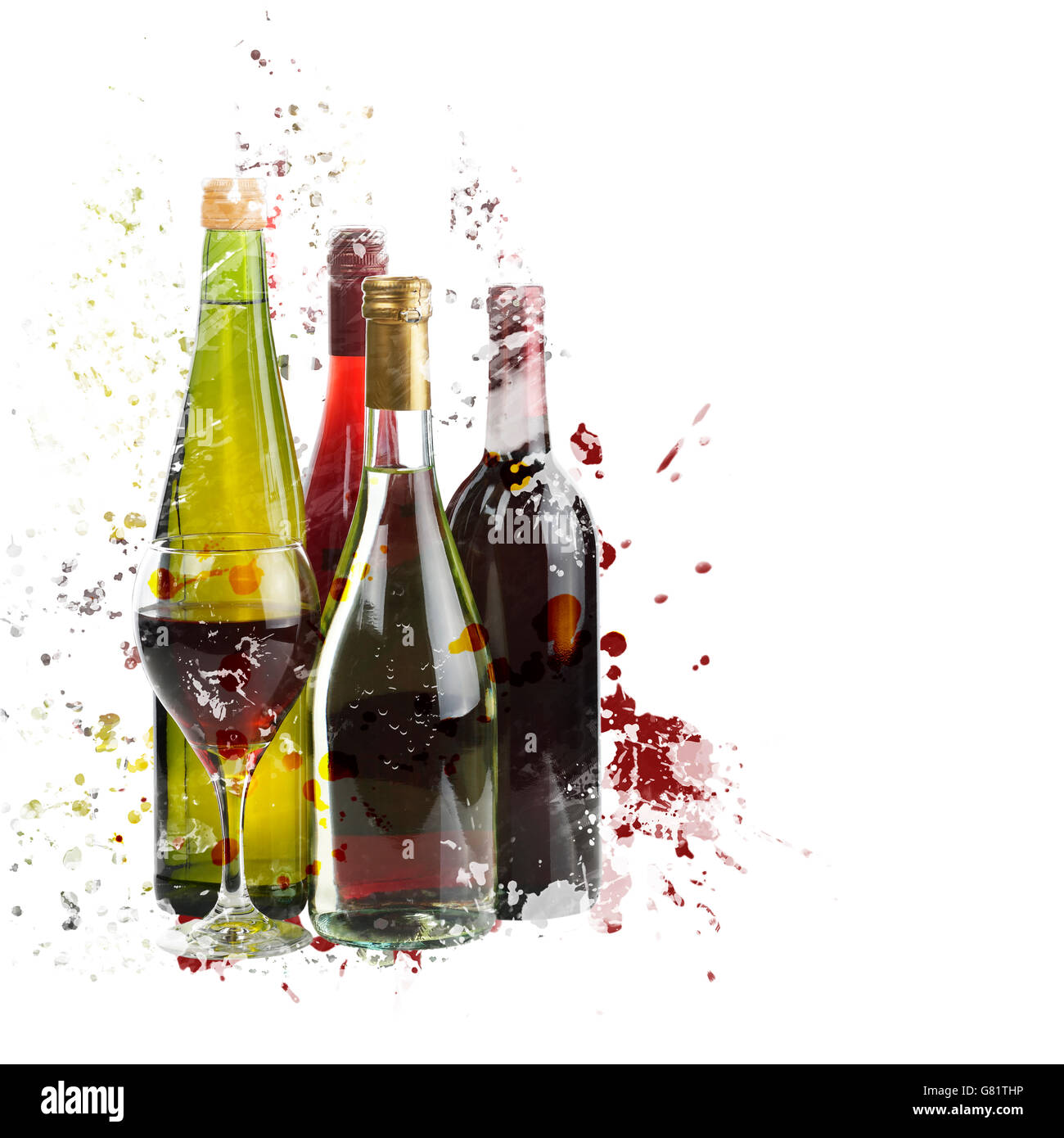 Assortiment de vin de peinture numérique Banque D'Images
