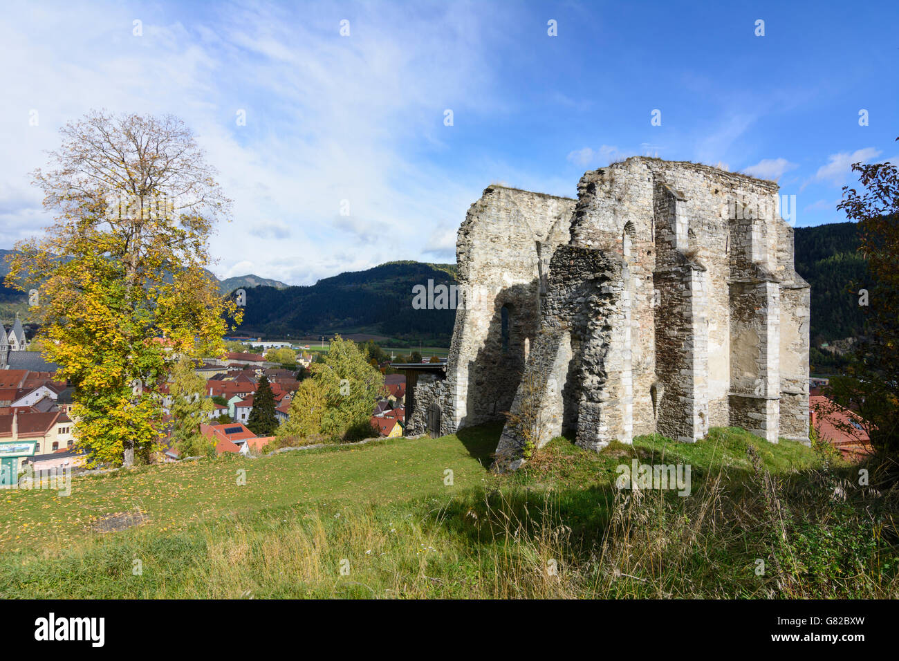 La ruine de l'église, Virgilienberg Friesach, Autriche, Carinthie, Styrie, Banque D'Images La ruine de l'église, Virgilienberg Friesach, Autriche, Carinthie, Styrie, Banque D'Images