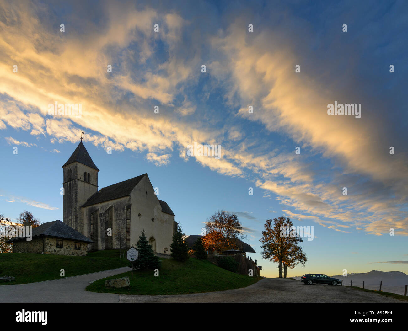 Le sommet de l'Église le Magdalensberg, Magdalensberg, Autriche, Carinthie, Styrie, Banque D'Images