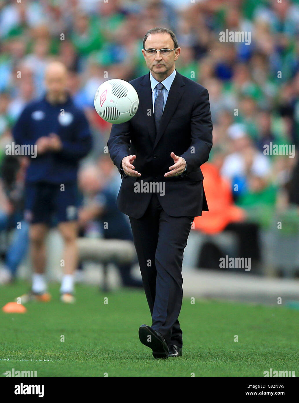 Football - Championnat d'Europe de l'UEFA qualification - Groupe D - République d'Irlande / Ecosse - Stade Aviva.Martin O'Neill, directeur de la République d'Irlande, lors du match de qualification de l'UEFA European Championship au stade Aviva de Dublin. Banque D'Images