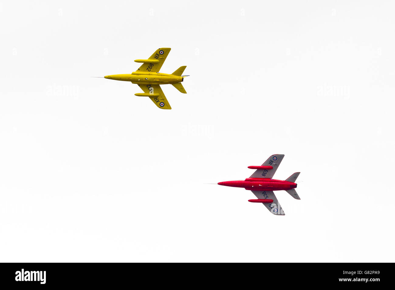 Paire Gnat volant à la Weston Air Festival, Weston-Super-Mare, Somerset du Nord, Royaume-Uni, 18 juin 2016. Banque D'Images