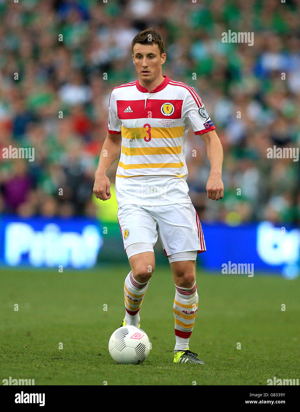 Craig Forsyth en Écosse lors du match de qualification de l'UEFA European Championship au stade Aviva de Dublin.APPUYEZ SUR ASSOCIATION photo.Date de la photo: Samedi 13 juin.Voir PA Story FOOTBALL Republic.Le crédit photo devrait se lire comme suit : Nick Potts/PA Wire. Banque D'Images