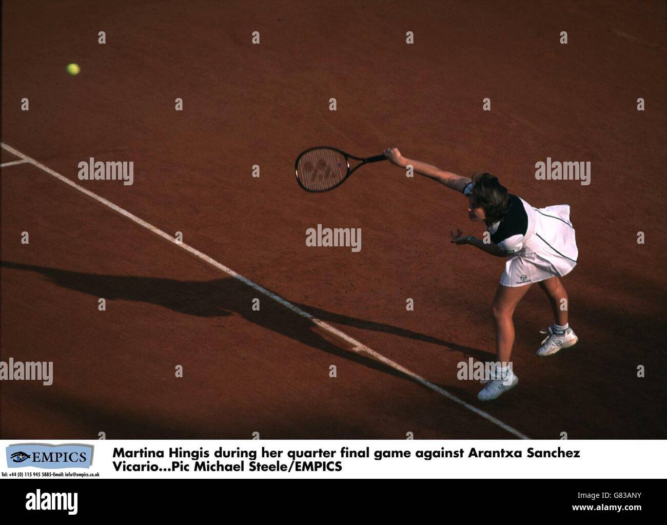 France de Tennis - Martina Hingis v Arantxa Sanchez Vicario Banque D'Images