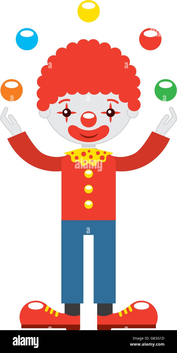 Clown Jongleur Avec Ballons Conception Icone Isole Image Vectorielle Stock Alamy