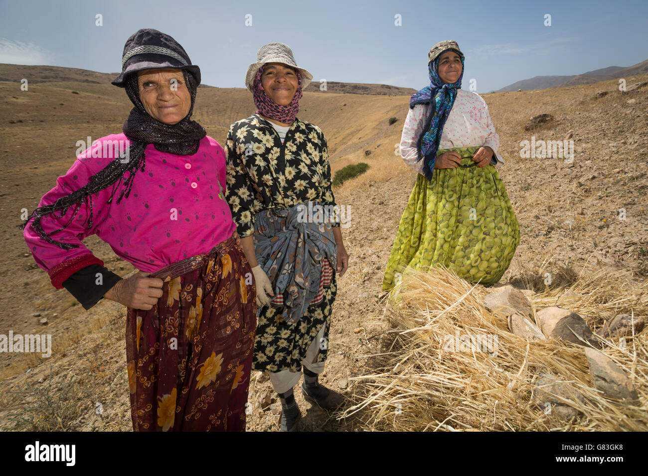 Les paysannes en Douirane, Maroc. Banque D'Images