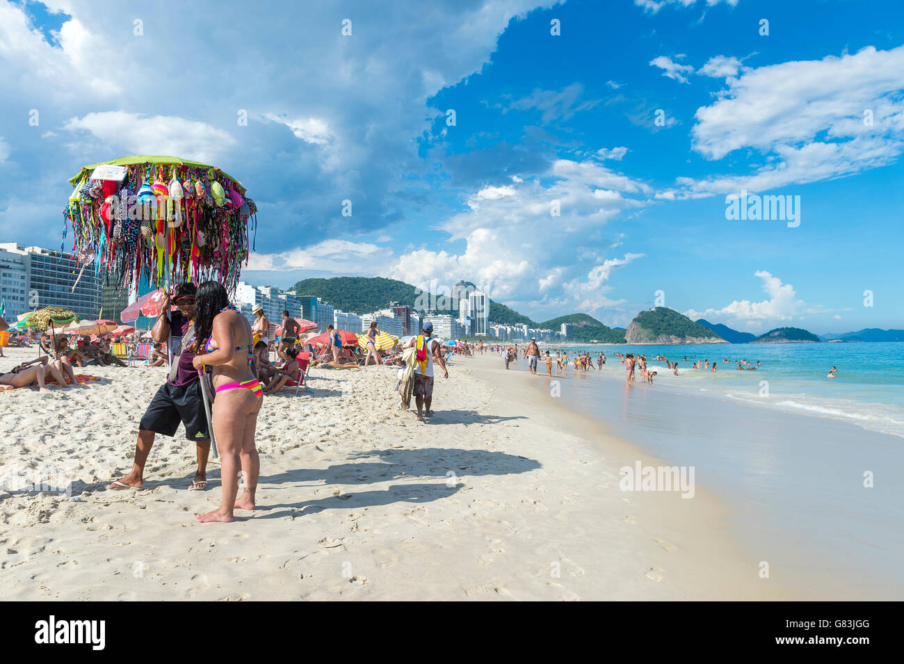 Sweat à Capuche Copacabana Rio De Janeiro - Design Plage - 241 G, Coupe Classique