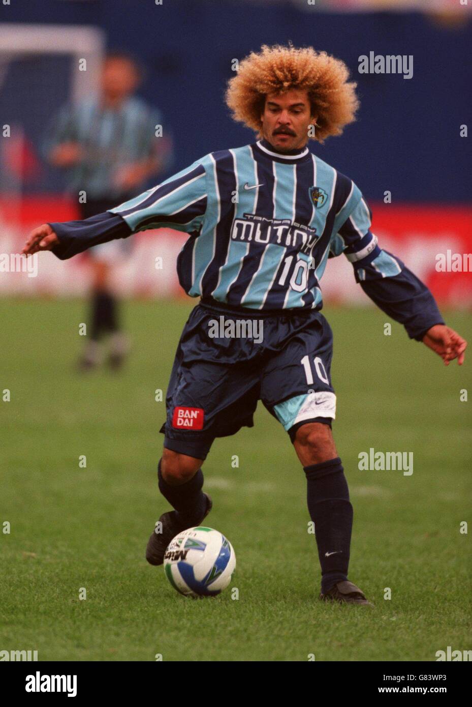 Football - TTampa Bay mutiny contre la révolution de la Nouvelle-Angleterre. Carlos Valderrama, mutinerie de la baie de Tampa Banque D'Images