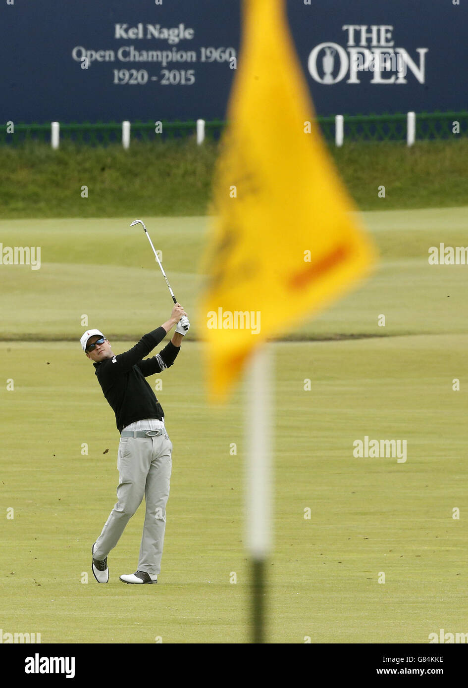 Golf - le championnat ouvert 2015 - quatrième jour - St Andrews.Zach Johnson aux États-Unis sur le 1er fairway pendant le quatrième jour du Championnat d'Open 2015 à St Andrews, Fife. Banque D'Images
