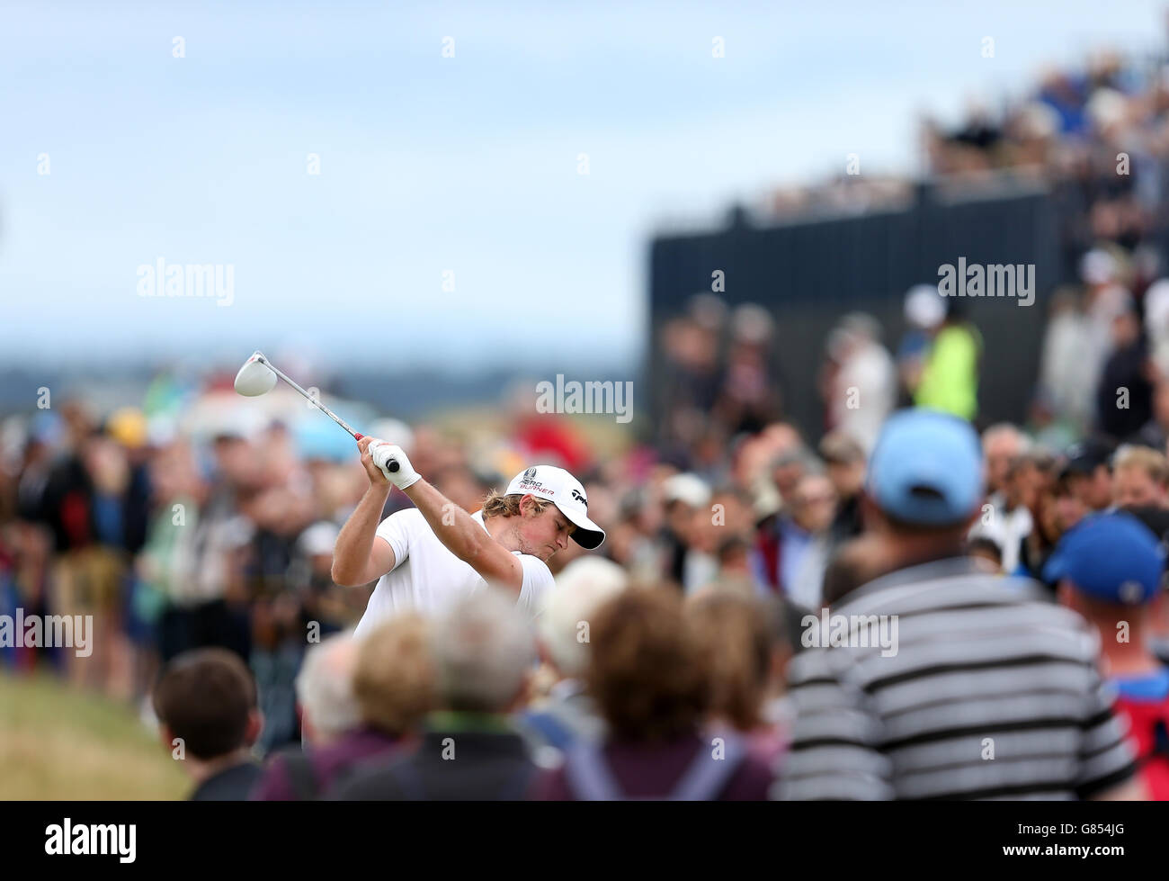 Eddie Pepperell en Angleterre pendant le quatrième jour du Championnat d'Open 2015 à St Andrews, Fife. Banque D'Images