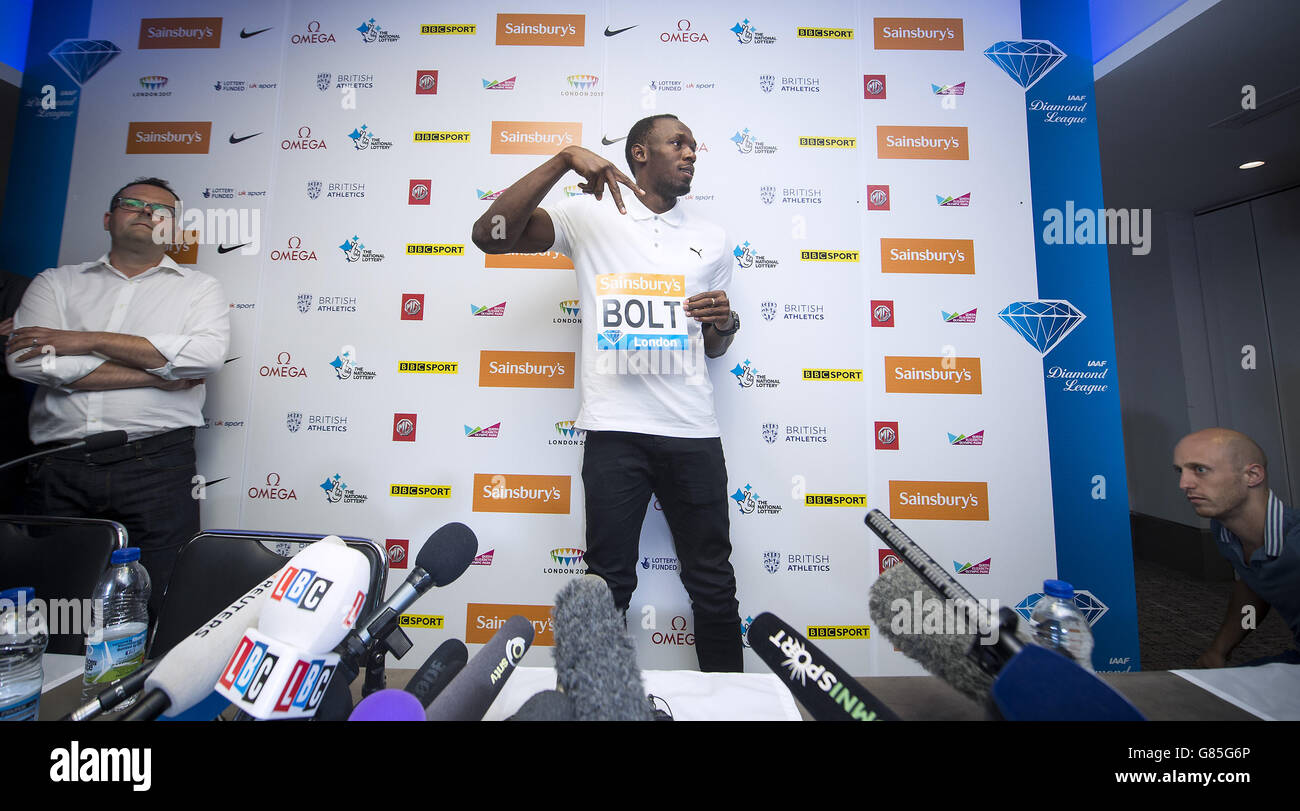 Athlétisme - Usain Bolt Conférence de presse - Londres Banque D'Images