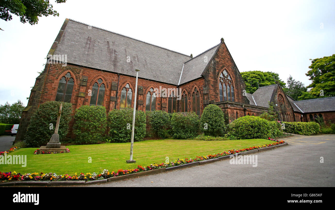 Église catholique St Mary's à Woolton Village, Liverpool, où les funérailles de Cilla Black auront lieu la semaine prochaine. Banque D'Images