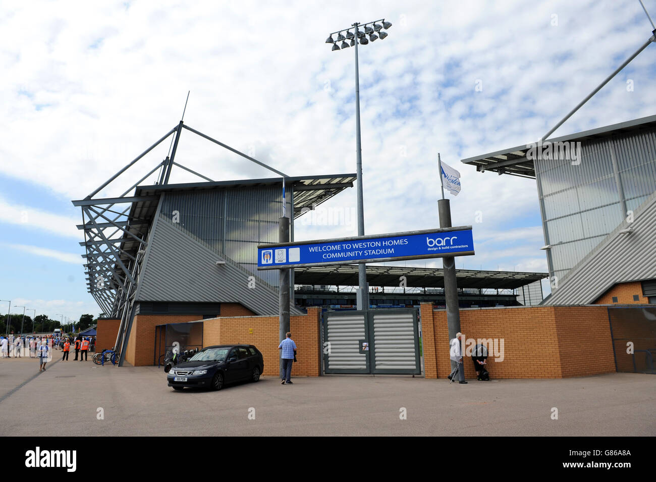 Vue générale du Weston Homes Community Stadium, Colchester. Banque D'Images