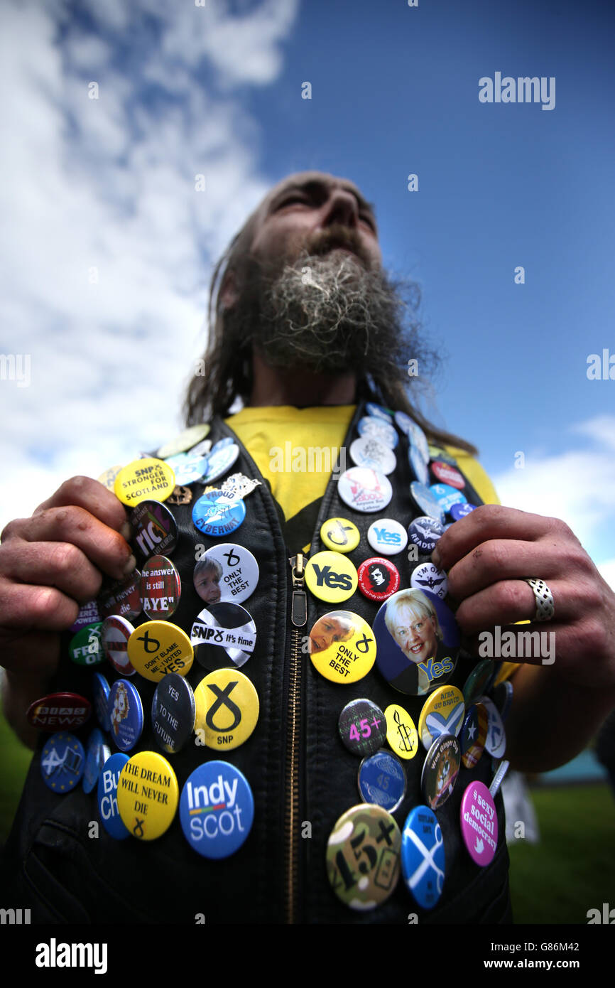 Alastair Rennie participe à une marche pro-indépendance à Glasgow de Kelvingrove Oark à Glasgow Green. Banque D'Images