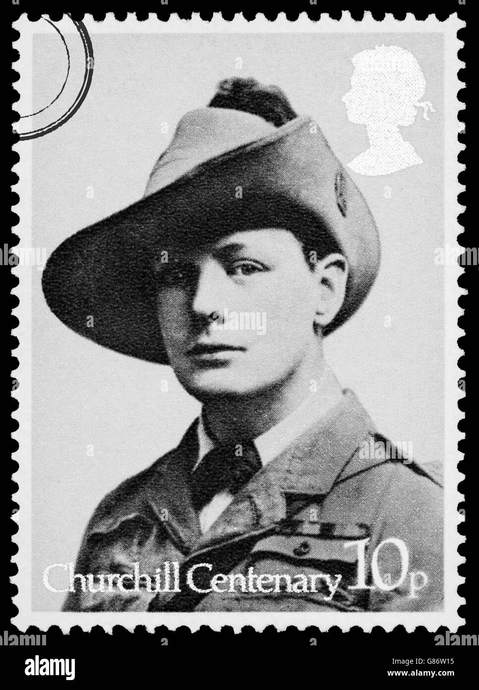Un timbre-poste de Winston Churchill de Grande-Bretagne Banque D'Images