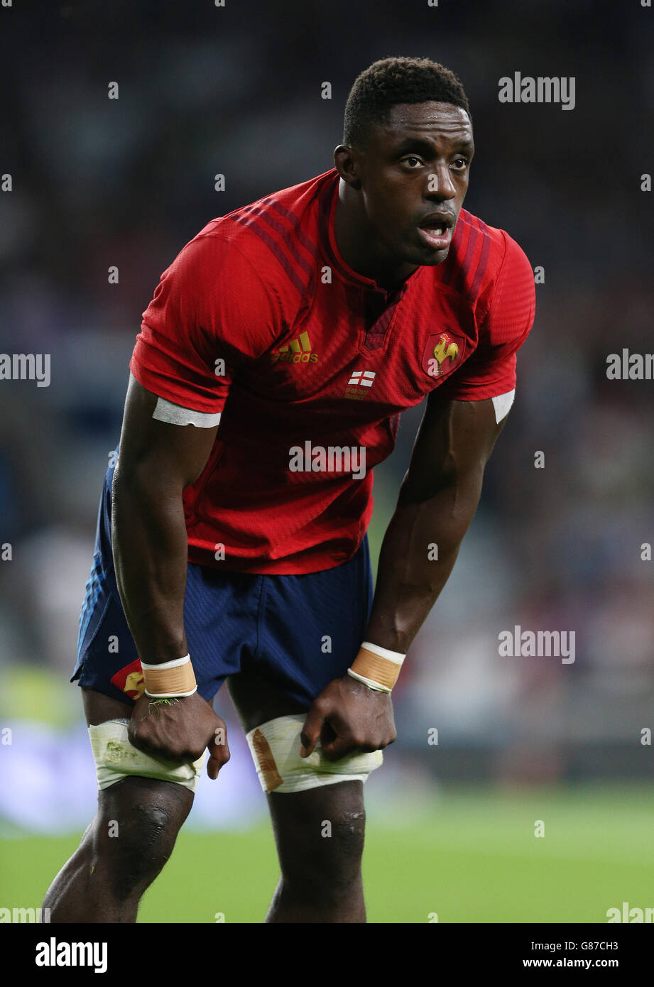 Yannick Nyanga Kabasele en France pendant le match d'échauffement de la coupe du monde au stade de Twickenham, Londres. Banque D'Images