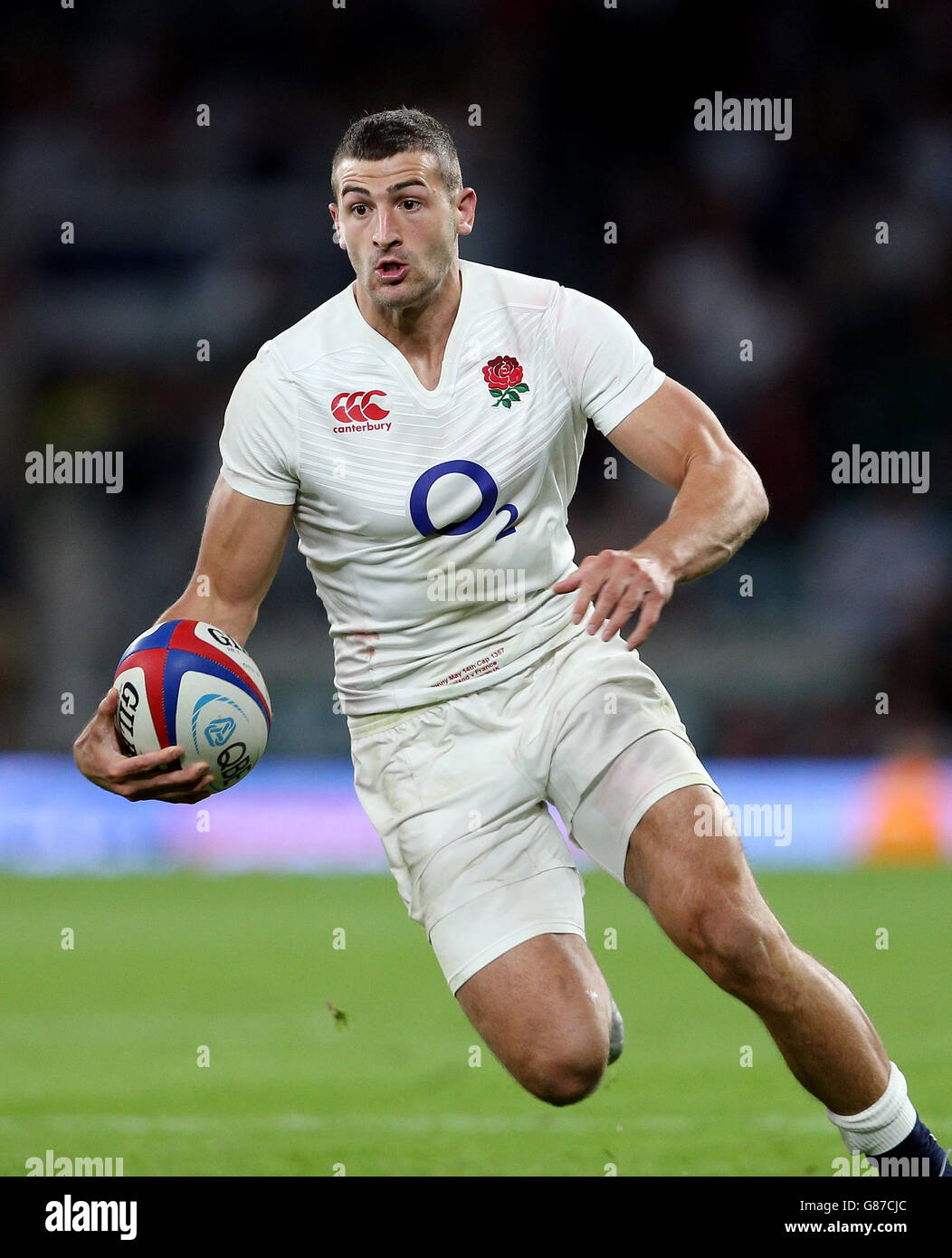 Rugby Union - World Cup Warm Up - Angleterre / France - Twickenham Stadium.Jonny May d'Angleterre pendant le match d'échauffement de la coupe du monde au stade de Twickenham, Londres. Banque D'Images
