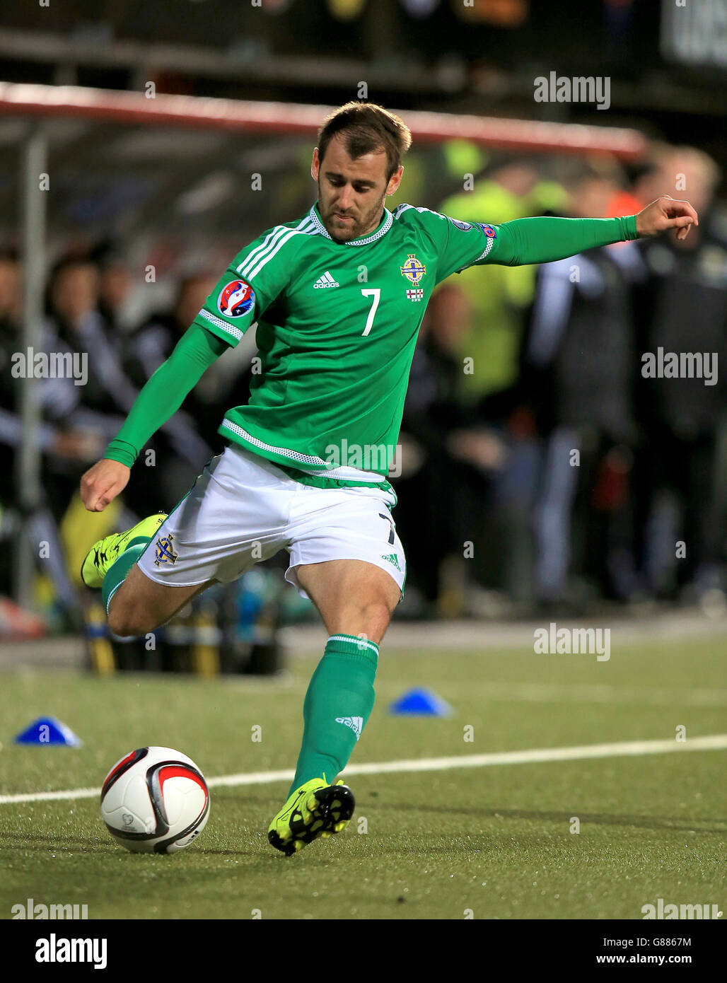 Football - UEFA Euro 2016 - qualification - Groupe F - Iles Féroé / Irlande du Nord - Torsvollur.Niall McGinn, Irlande du Nord Banque D'Images