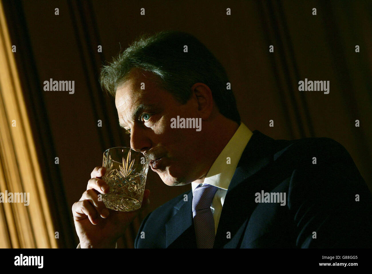 Tony Blair, conférence de presse mensuelle - n°10 Downing Street Banque D'Images