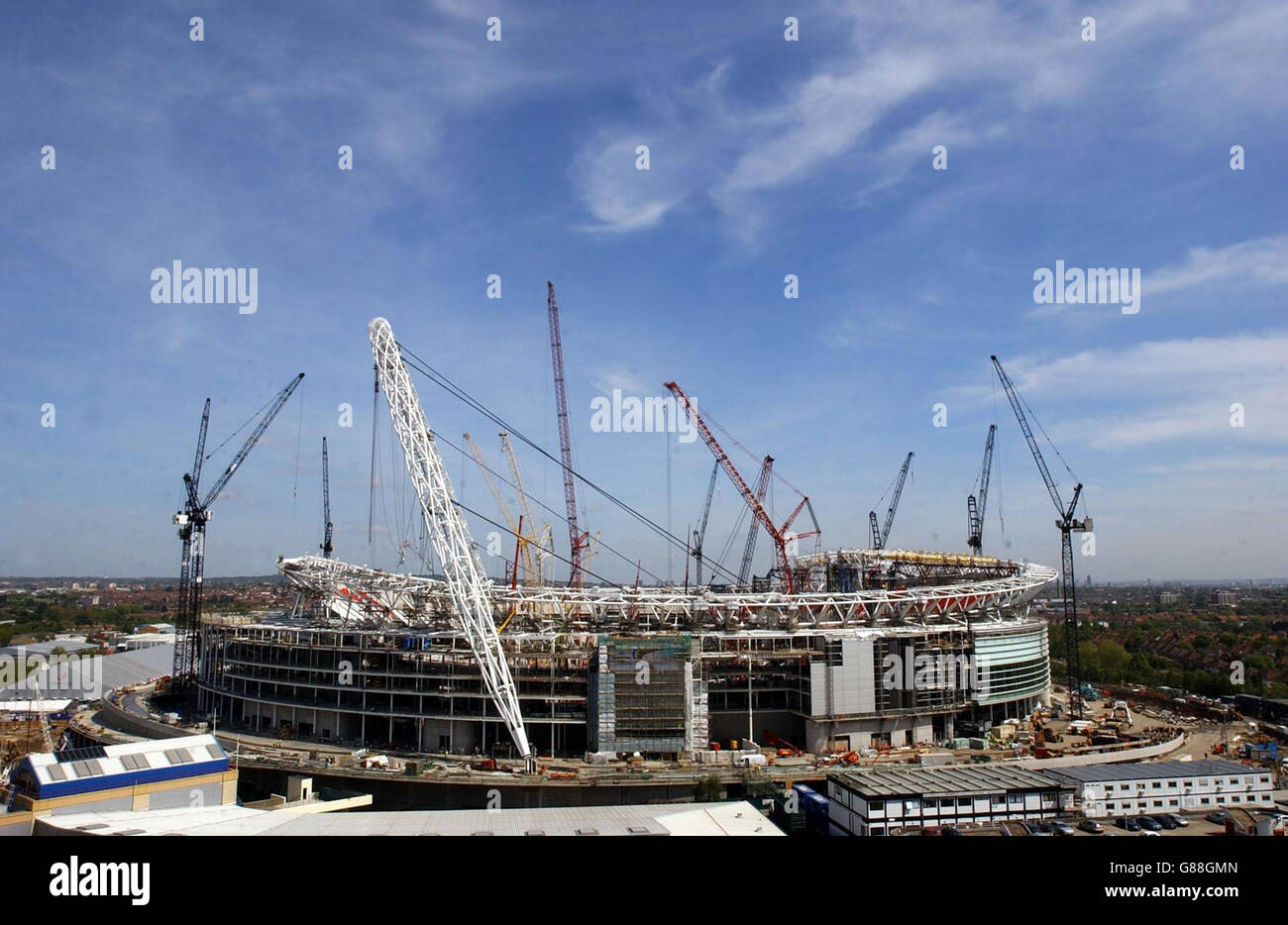 Vue générale du nouveau stade Wembley, en construction. Banque D'Images