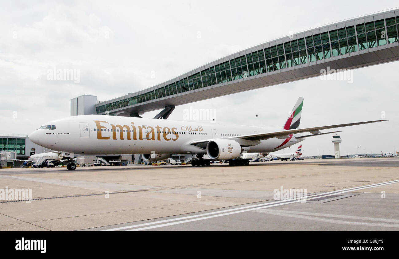 Plus grand pont aérien de passagers dans le monde - l'aéroport de Gatwick Banque D'Images