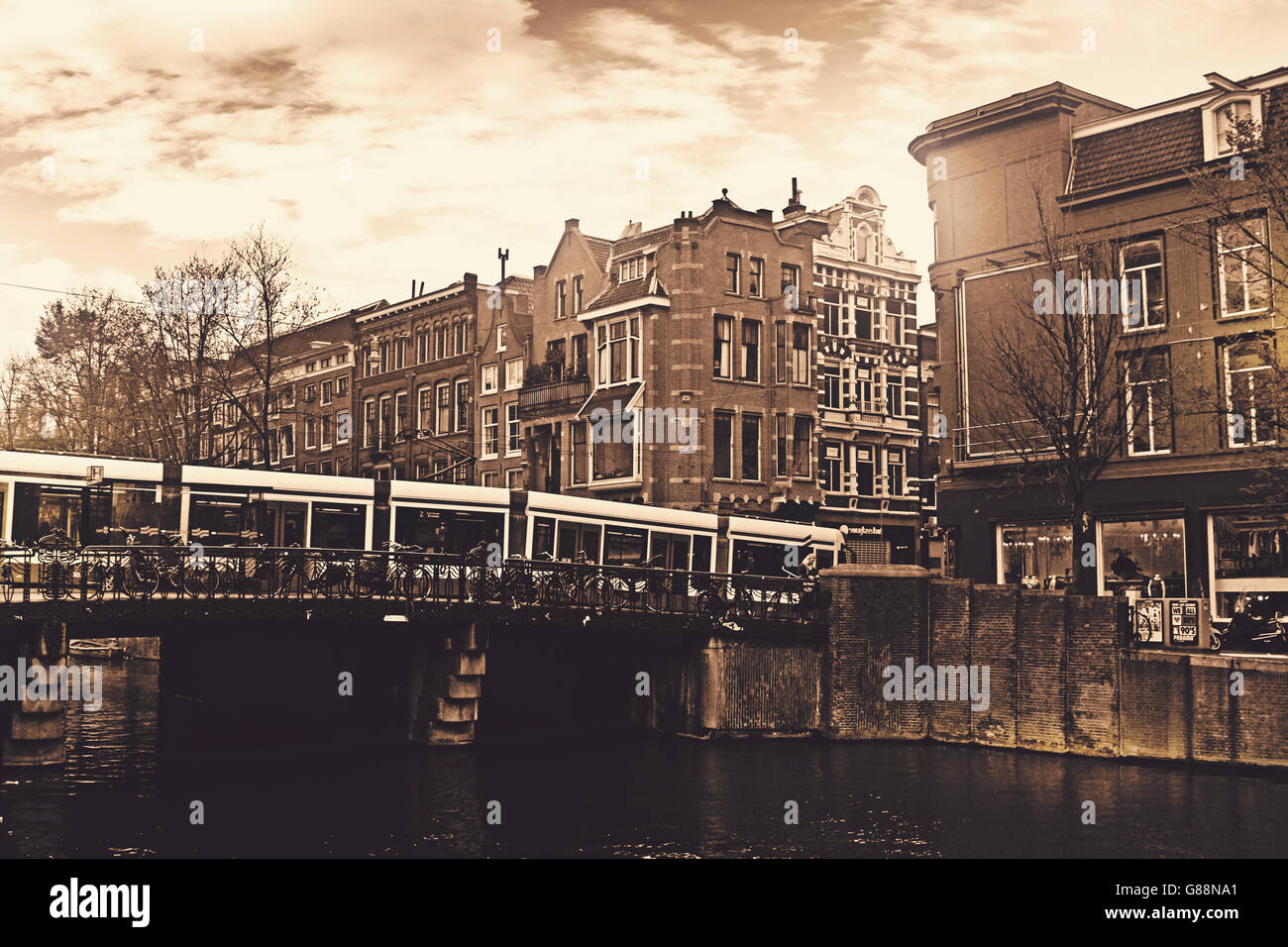 La ville d'Amsterdam, Hollande Banque D'Images