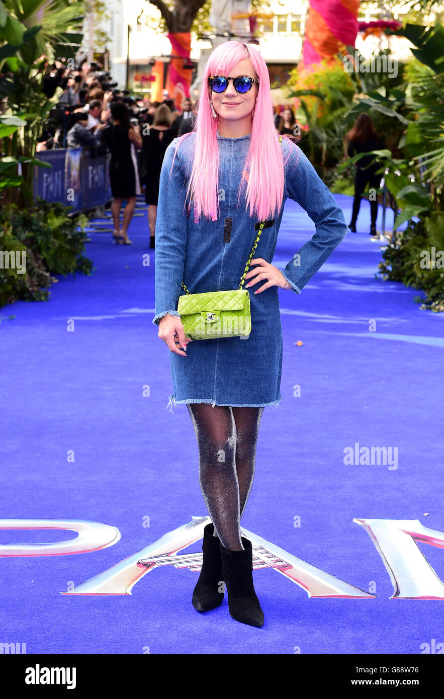 Lily Allen assiste à la première mondiale de Pan, qui s'est tenue à l'Odeon, Leicester Square, Londres. APPUYEZ SUR ASSOCIATION photo. Date de la photo: Dimanche 20 septembre 2015. Le crédit photo devrait se lire comme suit : Ian West/PA Wire Banque D'Images