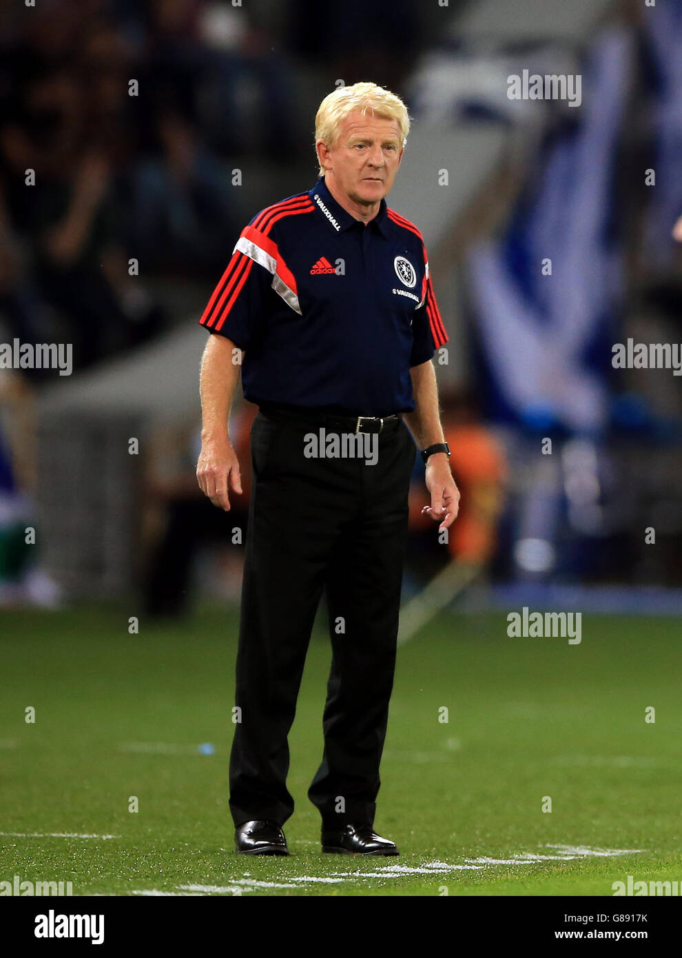 *Alternate Crop*, gérant écossais, Gordon Strachan, lors du match de qualification au Championnat d'Europe de l'UEFA à la Boris Paichadze Dinamo Arena, Tbilissi. Date de la photo : vendredi 4 septembre 2015. Voir PA Story FOOTBALL Georgia. Le crédit photo devrait se lire comme suit : Nick Potts/PA Wire. RESTRICTIONS : l'utilisation est soumise à des restrictions. . Utilisation commerciale uniquement avec l'accord écrit préalable de la Scottish FA. Pour plus d'informations, appelez le +44 (0)1158 447447. Banque D'Images