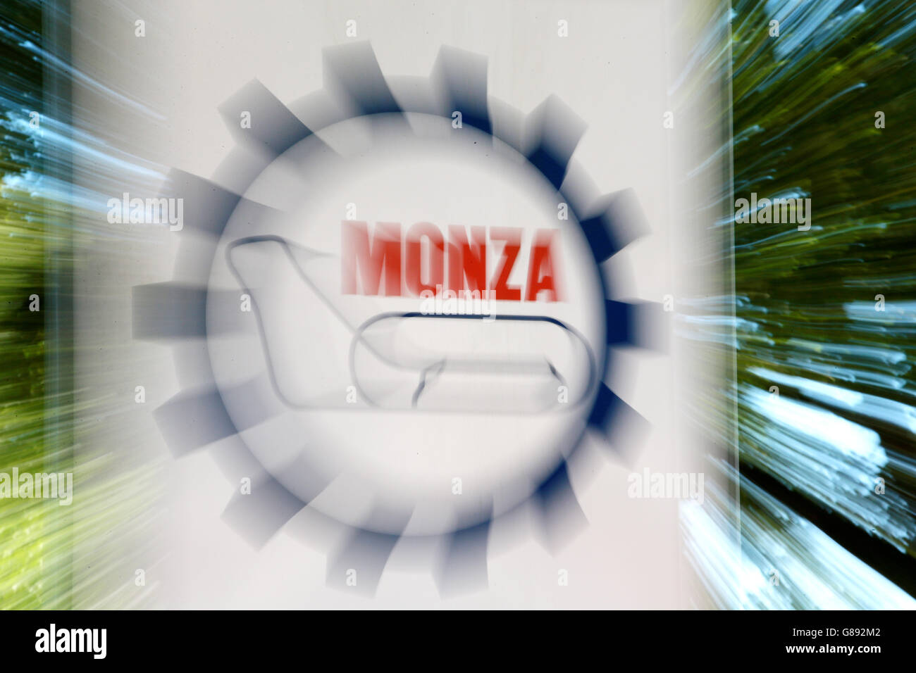 Courses automobiles - Championnat du monde de Formule 1 - Grand Prix d'Italie 2015 - Journée de qualification - circuit de Monza. Monza signe à l'Autodromo nationale Monza, Italie. Banque D'Images