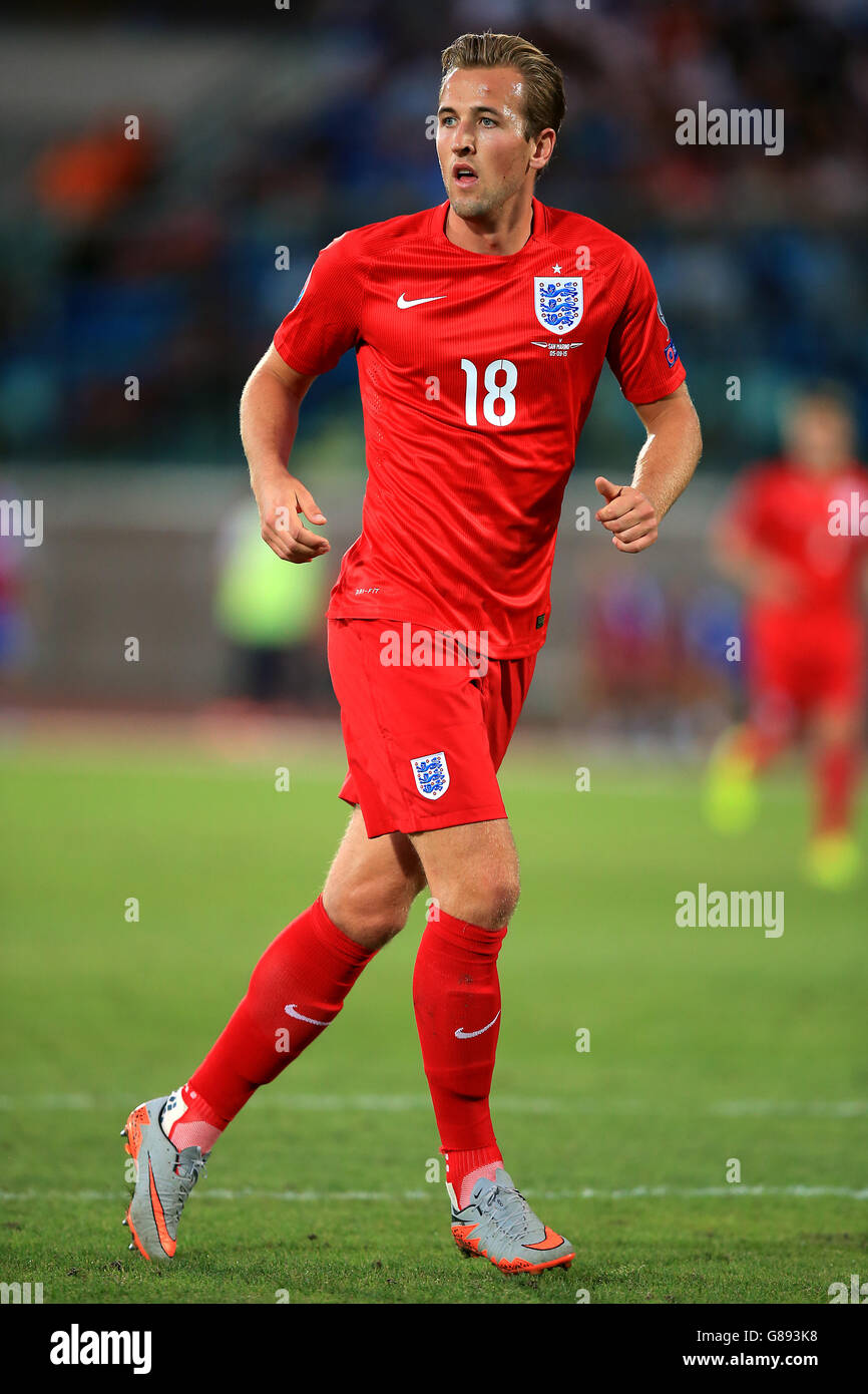 Football - UEFA Euro 2016 - qualification - Groupe E - Saint-Marin / Angleterre - Stadio Olimpico di Serravalle. Harry Kane, Angleterre Banque D'Images