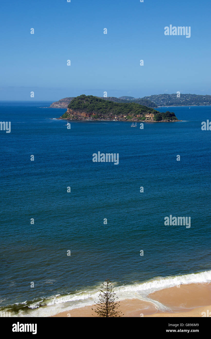 Lion Island de Pittwater Warrah Lookout Sydney NSW Australie Banque D'Images