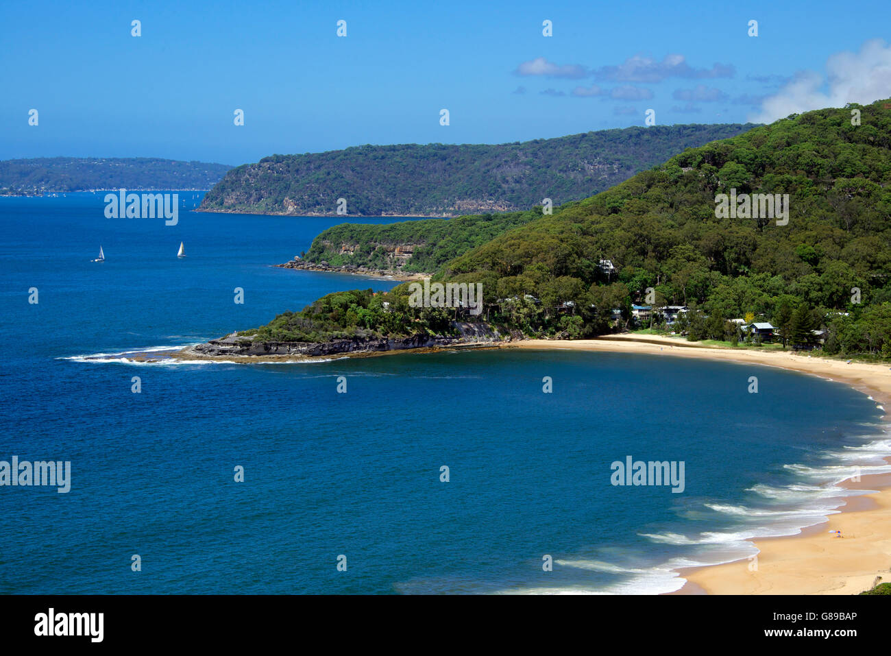 Patonga Beach et de Pittwater Warrah Lookout Central Coast NSW Australie Banque D'Images