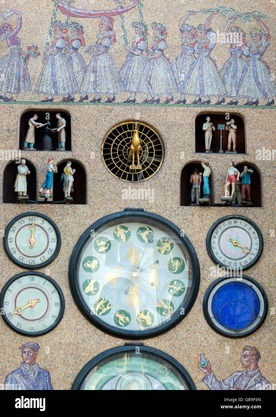 L'horloge astronomique Olomouc Dials et les indicateurs de temps.Olomouc Moravia, République tchèque, Europe Banque D'Images