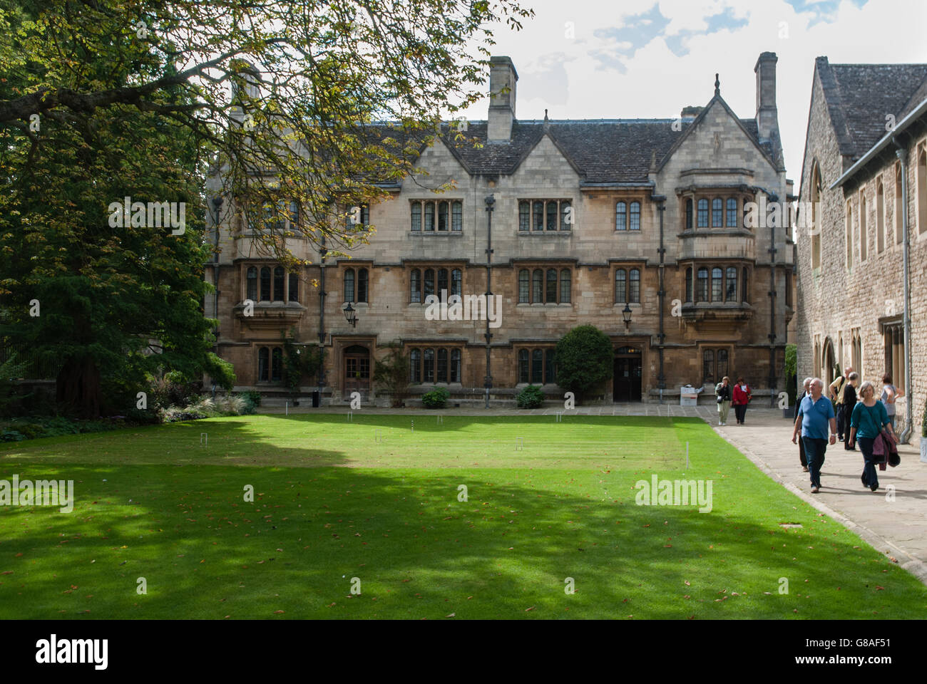 Le jardin d'un des collèges d'Oxford Banque D'Images