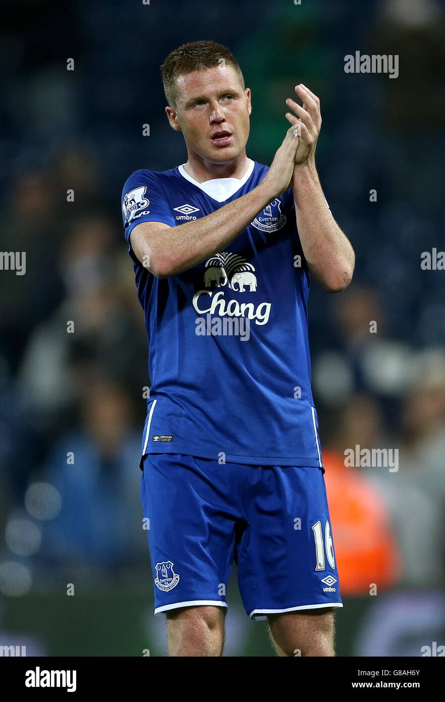 Football - Barclays Premier League - West Bromwich Albion / Everton - The Hawthornes.James McCarthy d'Everton célèbre après le coup de sifflet final Banque D'Images
