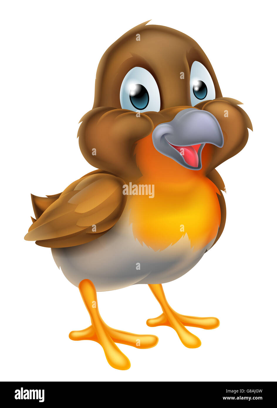 Un Dessin Animé Mignon Personnage Oiseau Robin Banque D