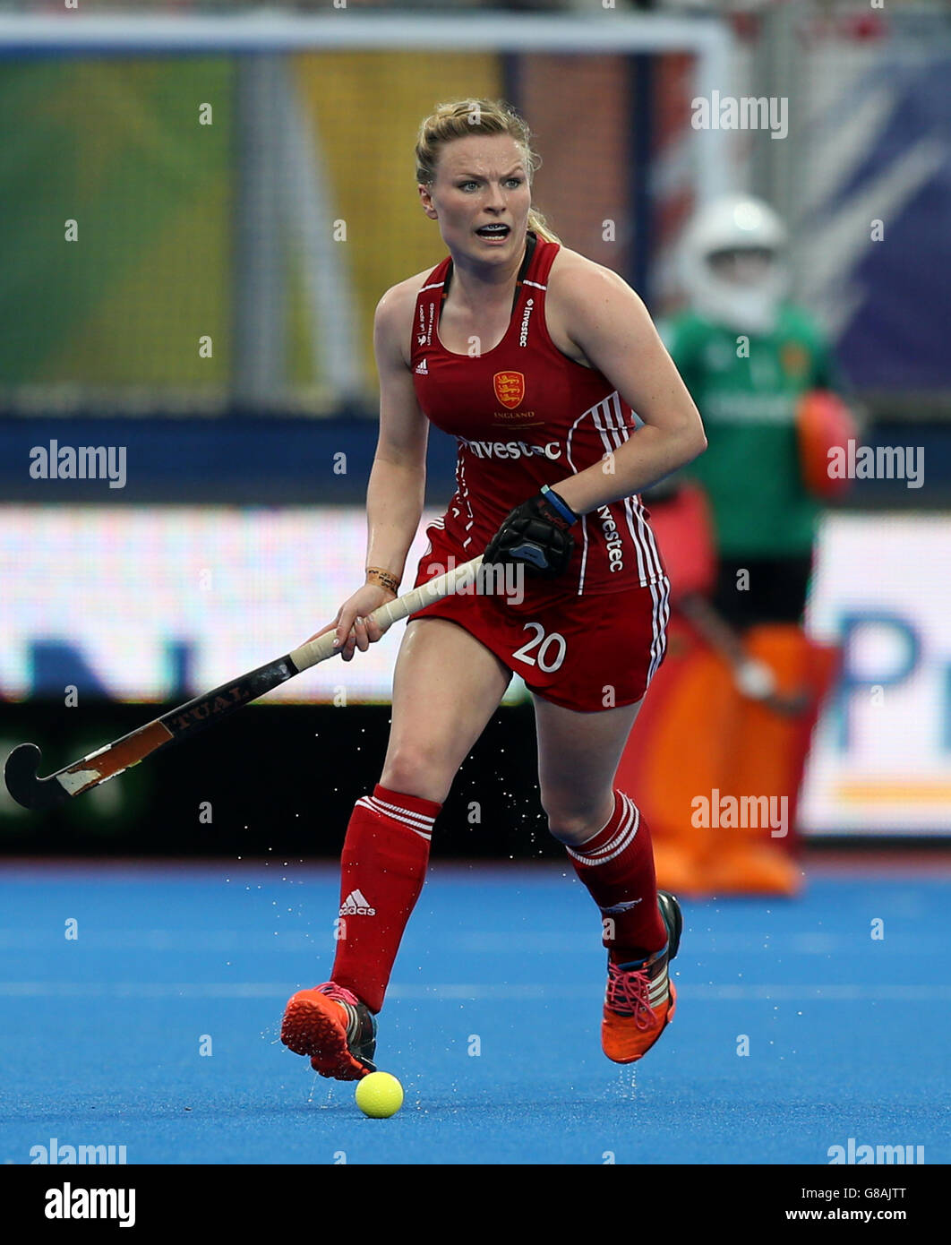 Hollie Webb d'Angleterre pendant le match de la médaille d'or au Lee Valley Hockey and tennis Centre, Londres. APPUYEZ SUR ASSOCIATION photo. Date de la photo: Dimanche 30 août 2015. Le crédit photo devrait se lire comme suit : Simon Cooper/PA Wire Banque D'Images