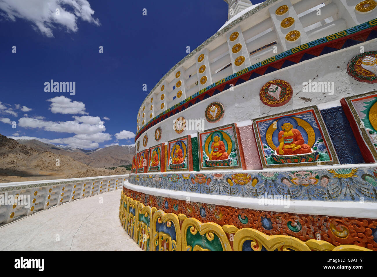 Shanti Stupa, Leh, Ladakh, Inde, le Jammu-et-Kaschmir Banque D'Images