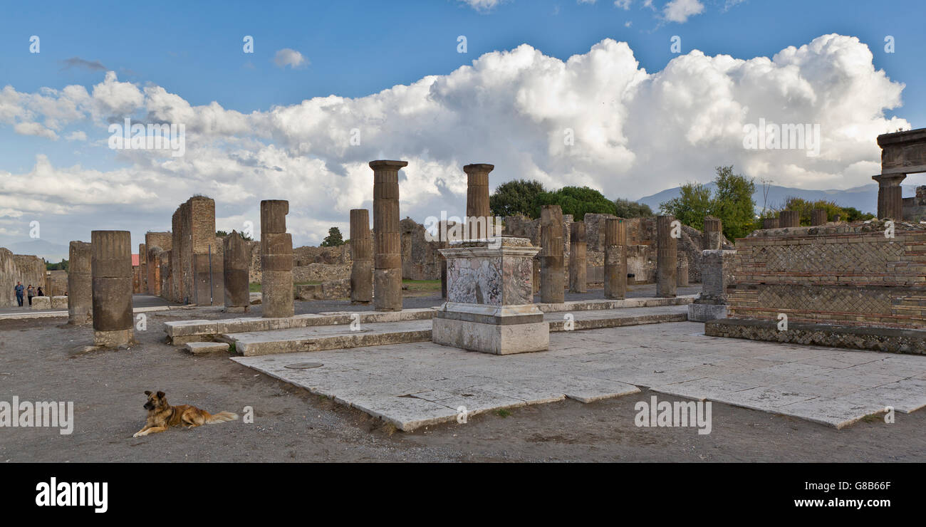 Ruines dans le site romain de Pompéi, Campanie, Italie. Pompéi est un UNESCO World Heritage Site. Banque D'Images