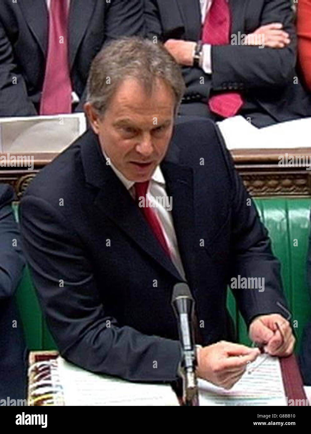Vidéo-capture du Premier ministre britannique Tony Blair. Banque D'Images