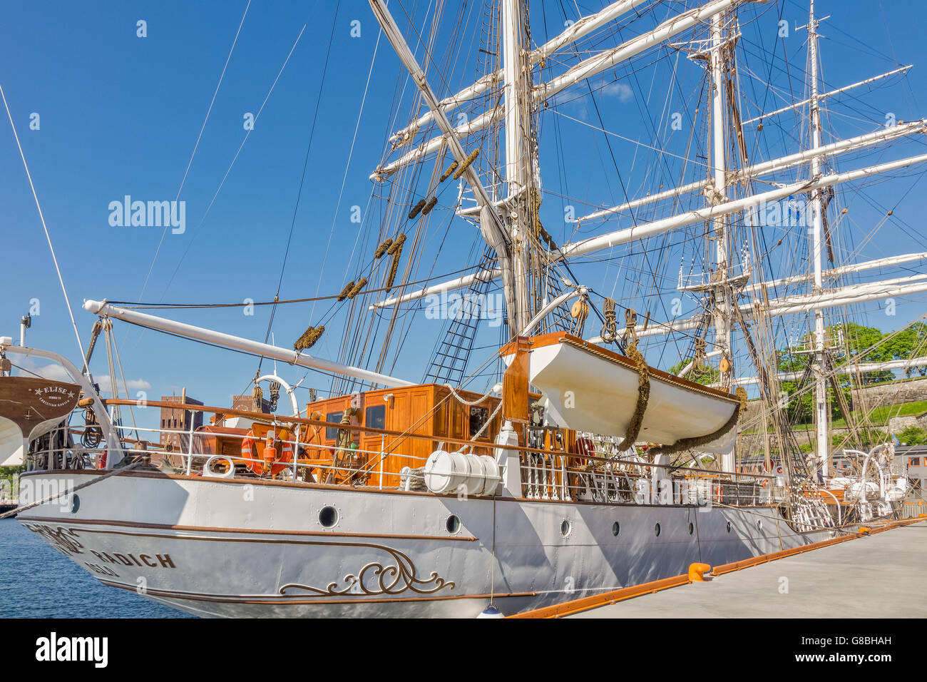 Bateau à voile à Christian Radich amarré à Oslo Norvège Banque D'Images