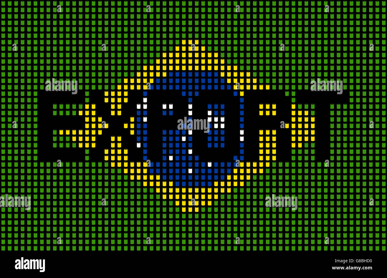 Exporter le texte sur drapeau brésilien barils illustration Banque D'Images