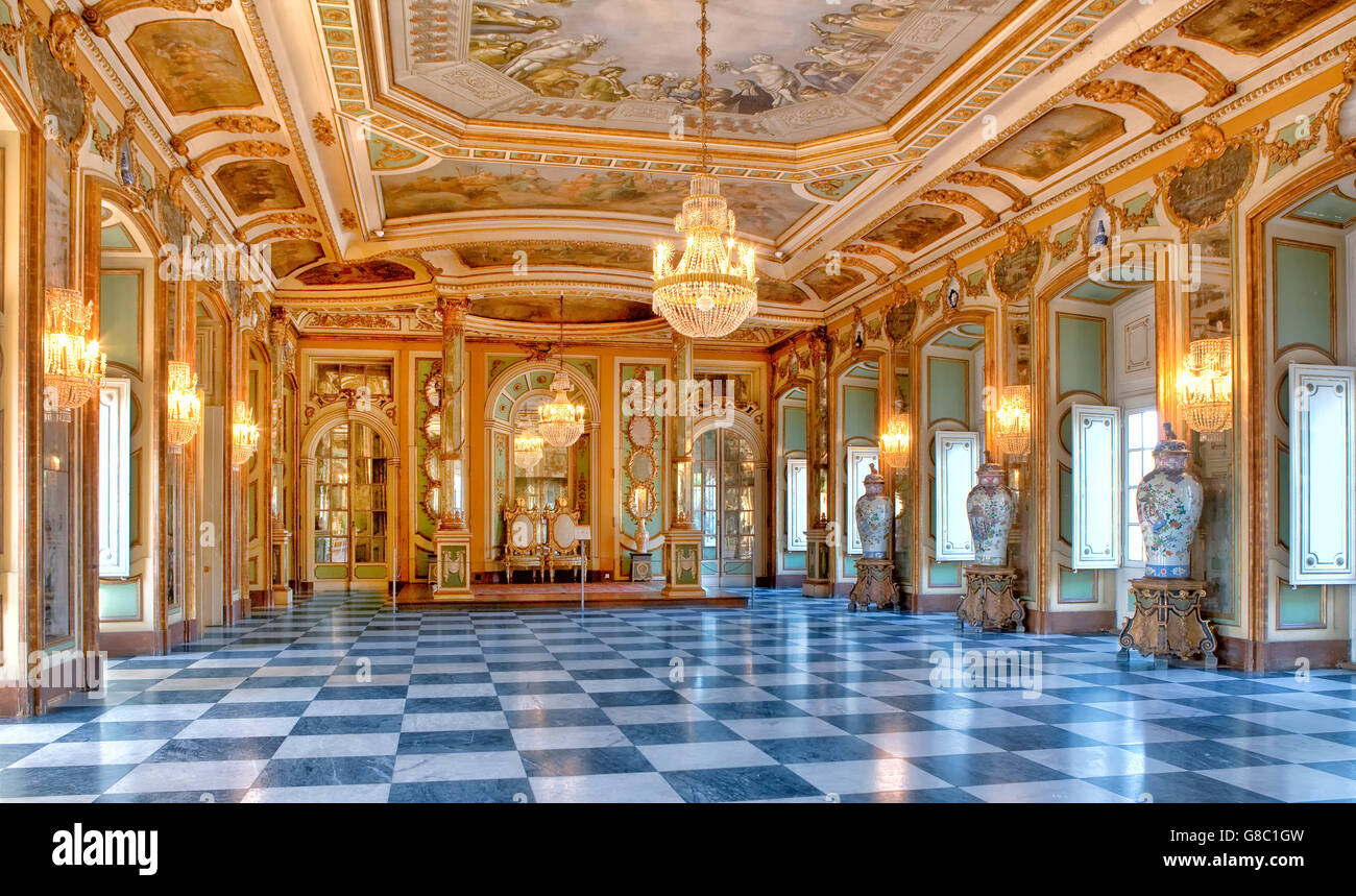 Intérieur de Palais Queluz près de Lisbon Banque D'Images
