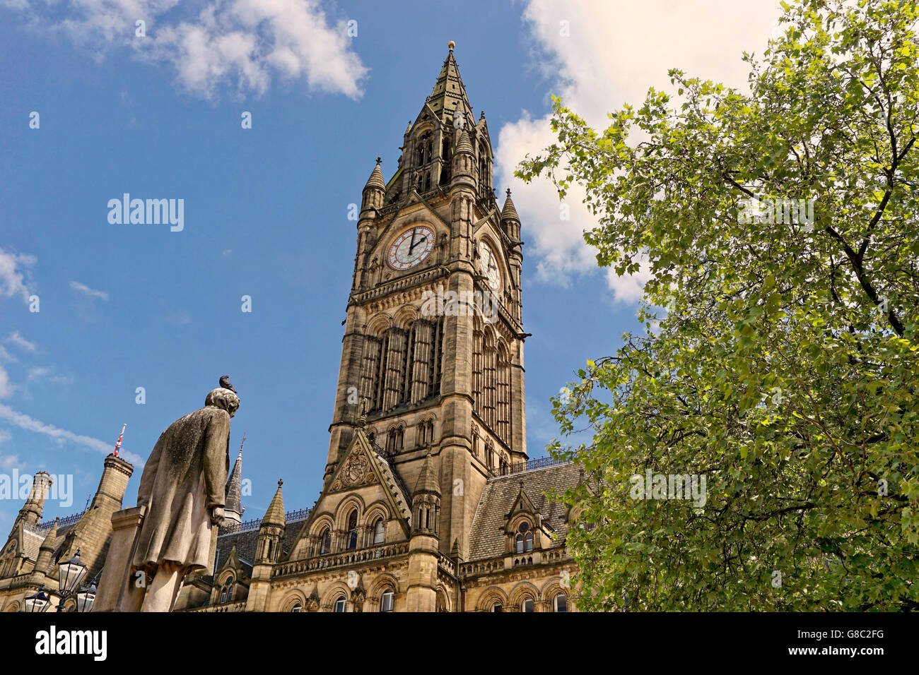 Hôtel de ville de Manchester, Albert Square, le centre-ville de Manchester, en Angleterre. Banque D'Images