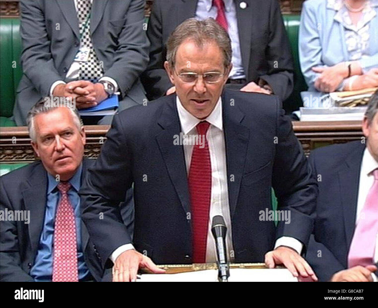 Questions du premier ministre - Chambre des communes. Premier ministre Tony Blair. Banque D'Images