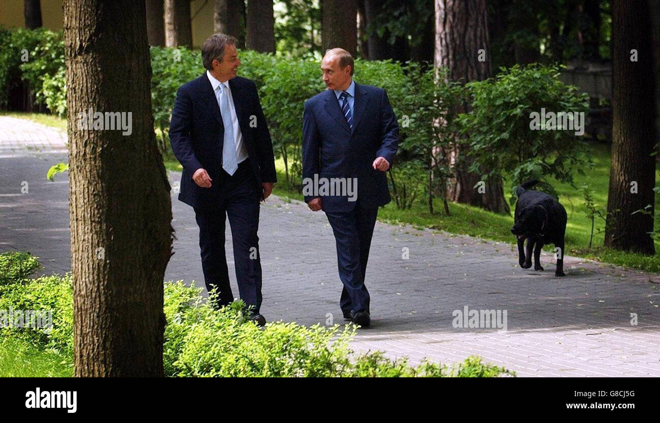 Tony Blair - Visite de la Russie Banque D'Images