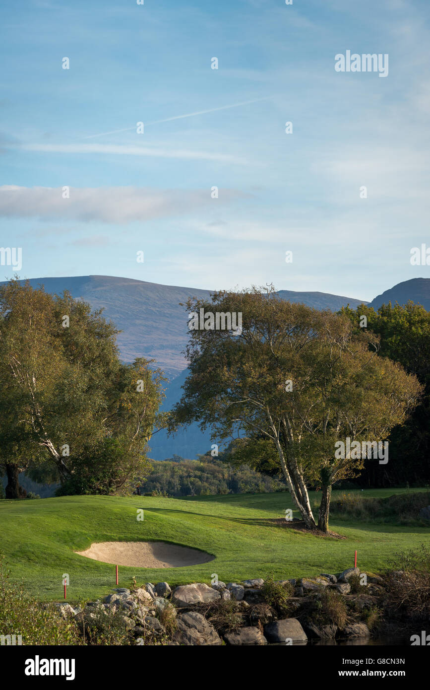 Golf et club de pêche parcours de golf à Fossa, parc national de Killarney, comté de Kerry, Irlande. Banque D'Images