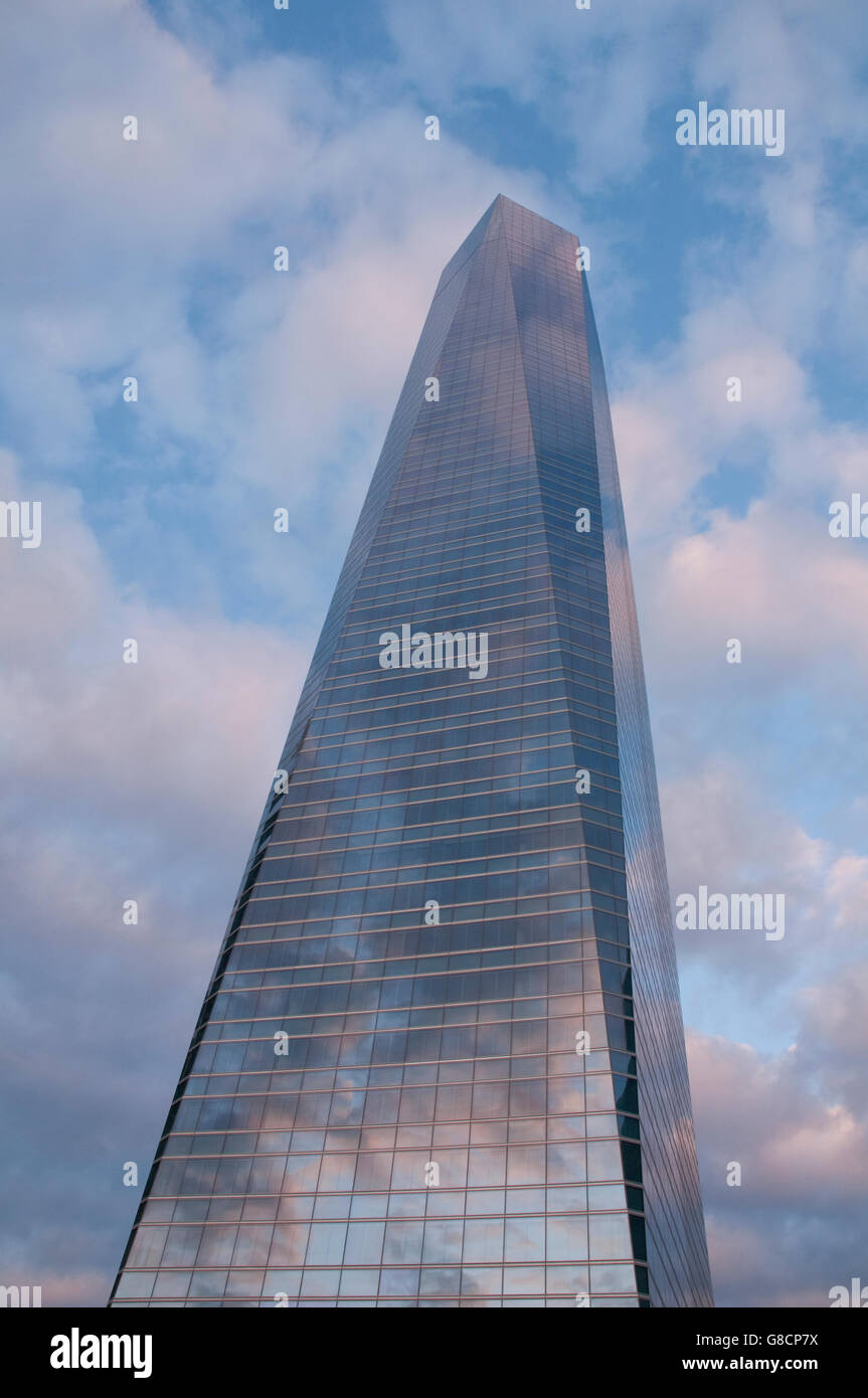 La tour de cristal à l'aube, CTBA. Madrid, Espagne. Banque D'Images