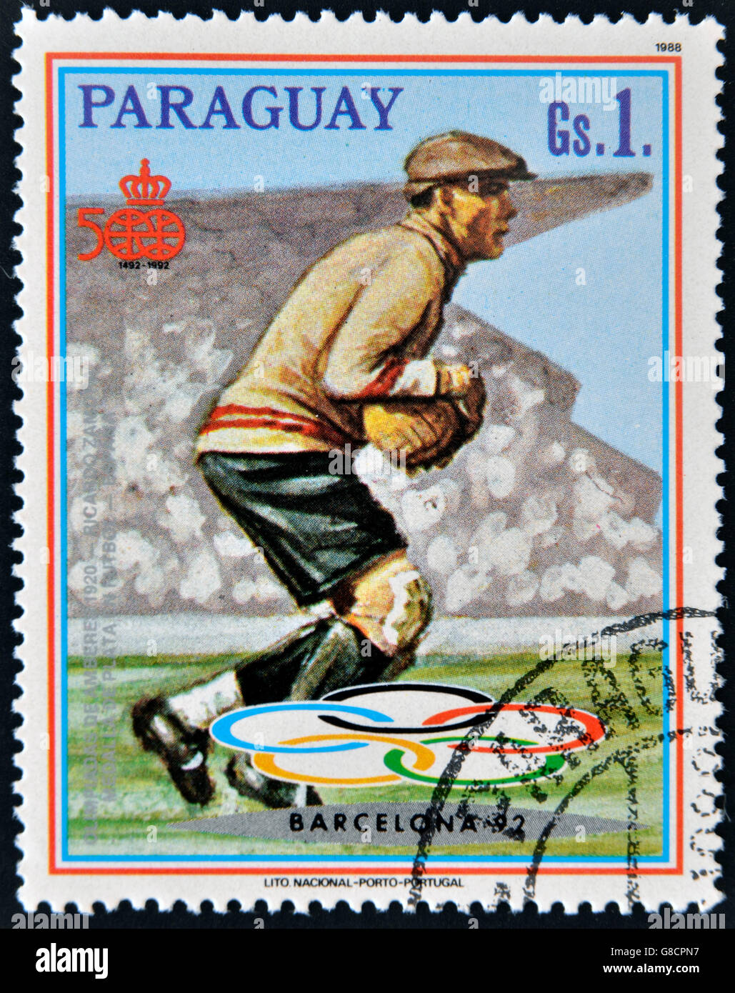 PARAGUAY - circa 1988 : timbre imprimé en Paraguay montre Ricardo Zamora, circa 1988 Banque D'Images